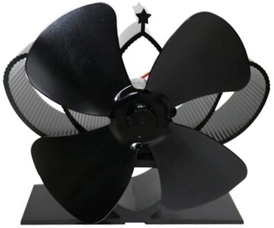 Warmte Self-Powered Haard Kachel Top Fan Rustig 4 Blades Aluminium Efficiënt Warm Grote Kamer Hout Log Brander Eco vriendelijke J0PC zwart