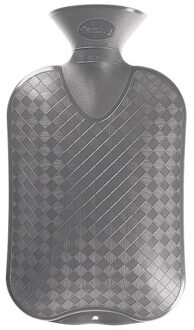 Warmwater kruik - grijs - geribbeld - 2 liter - bedkruik