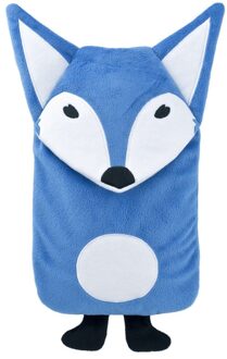 Warmwater kruik met blauwe vossen hoes - 800 ml - bed dieren - kinderen