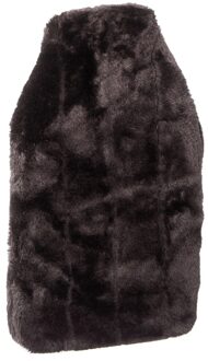 Warmwaterkruik - 2L - donkergrijs - met pluche hoes - kruik - winter