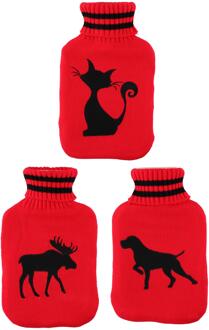 Warmwaterkruik met gebreiden hoes 2L Multikleur