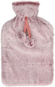 Warmwaterkruik - met zachte pluche hoes - lila paars - 2L - kruik