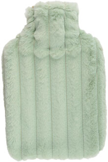 Warmwaterkruik - mintgroen - 1,75L - fluffy pluche hoes - bedkruik - kruik