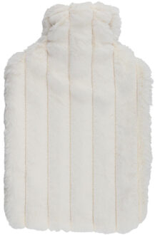 Warmwaterkruik - wit - 1,75L - fluffy pluche hoes - bedkruik - kruik