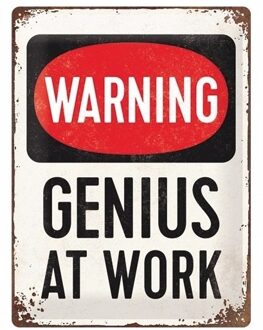 Warning, genius at work magneet
