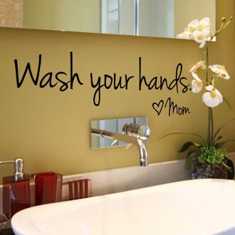 Was Uw Handen Mom Home Decor Muursticker Sticker Slaapkamer Vinyl Art Mural Adesivi Murali Muursticker Muur Decor Kamer Decoratie