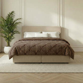 Wasbaar Easy Dekbed Zonder Overtrek - Diamond Pintuck - Taupe - Dekbed-Discounter.nl