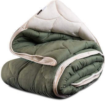 Wasbaar Easy Dekbed Zonder Overtrek - Najaarskleuren Creme Groen - Easy - 240x200 Cm (Lits-Jumeaux) - Zydante 300 Gsm - Dekbed-Discounter.nl Groen,Crème - 240 x 200 cm