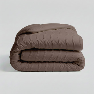 Wasbaar Easy Dekbed Zonder Overtrek - Zonder Overtrek - Japandi Waves - Bruin - Dekbed-Discounter.nl