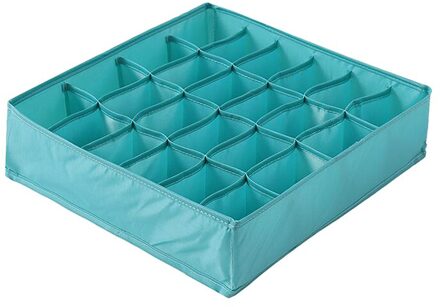 Wasbaar Ondergoed Opbergdoos Opvouwbare 24 Grids Closet Organizer Sokken Lade Organizer Home Storage Organizer 33x33x9cm blauw