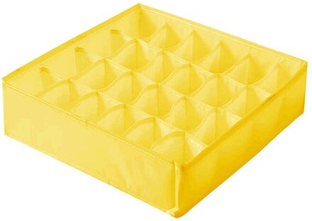 Wasbaar Ondergoed Opbergdoos Opvouwbare 24 Grids Closet Organizer Sokken Lade Organizer Home Storage Organizer 33x33x9cm geel