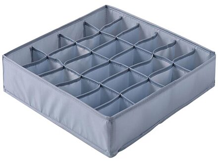 Wasbaar Ondergoed Opbergdoos Opvouwbare 24 Grids Closet Organizer Sokken Lade Organizer Home Storage Organizer 33x33x9cm grijs