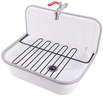 Wasbak Clean Sink - Staal - Vierkant - Wit - 52,5x35x37,5cm