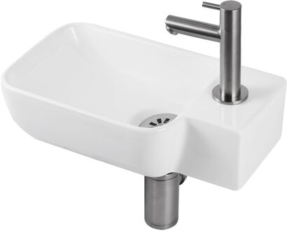 Wasbak Gesso - Keramiek - Wit - 19x38,5x22cm