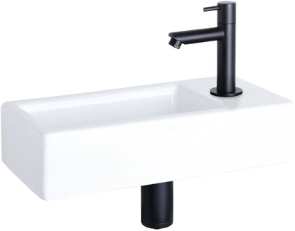 Wasbak Temo - Keramiek - Wit - 23,5x43x21cm