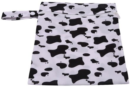 Wasbare Herbruikbare Doek Luier Luiers Zakken Grote Capaciteit Nat Tas Waterdicht Cartoon Swim Sport Reizen Carry Storge Zak koe