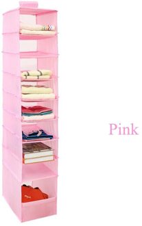 Wasbare Oxford Doos Garderobe Opknoping Kast Organisator Draagbare Kleding Closet Opbergtas Voor Kleding Sokken Hoeden Schoenen tassen RB-TSB134Pink