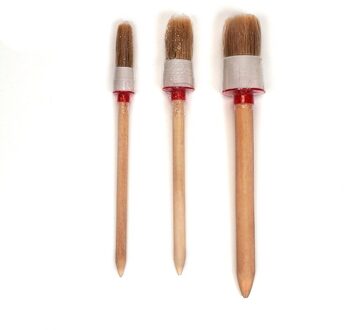 Wasbare Ronde Hoofd Houten Zachte Borstel Auto Side Naad Detail Borstel Borstel Voor Air Outlet Conditioner Interieur Onderhoud 3 stk reeks