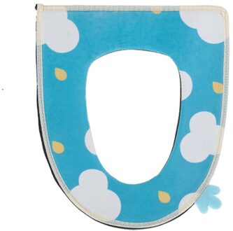 Wasbare Toilet Cover Pad Toiletbril Warme Zachte Kussen Set Voor Home Decor Closestool Mat Seat Case Wc Deksel Cover accessoires diep blauw