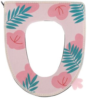 Wasbare Toilet Cover Pad Toiletbril Warme Zachte Kussen Set Voor Home Decor Closestool Mat Seat Case Wc Deksel Cover accessoires diep roze