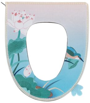 Wasbare Toilet Cover Pad Toiletbril Warme Zachte Kussen Set Voor Home Decor Closestool Mat Seat Case Wc Deksel Cover accessoires lotus