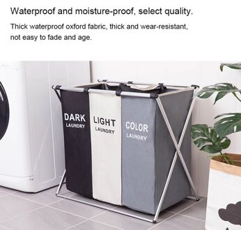 Wasgoed Doek Wasmand Sorter Mand Bin Opvouwbaar Met Aluminium Frame Wassen Opslag Vuile Kleren Tas Voor Badkamer Slaapkamer 3 rooster