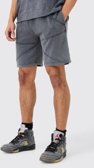 Wash Pintuck Relaxed Short, Charcoal - M