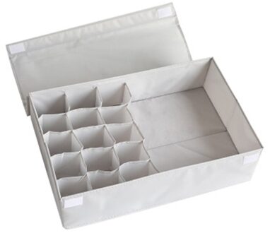 Washable Oxford Cloth Multi Grids Underwear Socks Dormitory Storage Box with Lid Bra Drawer Storage Container Organizer grijs 16 Grids