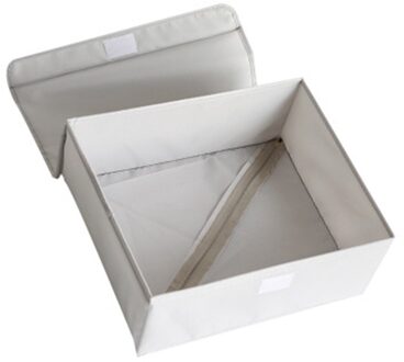 Washable Oxford Cloth Multi Grids Underwear Socks Dormitory Storage Box with Lid Bra Drawer Storage Container Organizer grijs een rooster