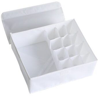 Washable Oxford Cloth Multi Grids Underwear Socks Dormitory Storage Box with Lid Bra Drawer Storage Container Organizer wit 13 Grids