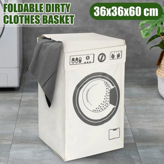 Washing Machine Pattern Waterproof Laundry Hamper Folding Dirty Clothes Storage Baskets Box Kids Toy Organizer Bucket