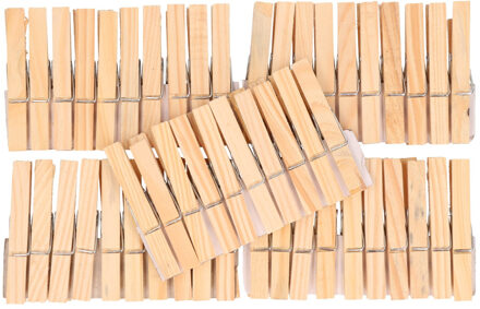 Wasknijpers - 100x st - 7,5 cm - hout - knijpers - was ophangen