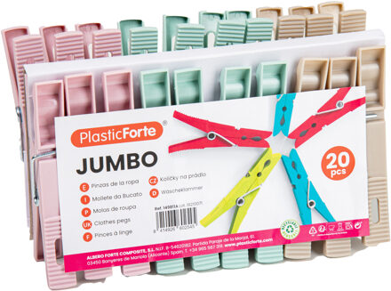 Wasknijpers - 20x - pastel kleur - kunststof - 10cm