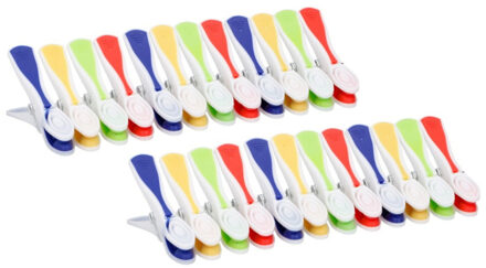 Wasknijpers - 96x stuks - multi-kleur - kunststof - wasspelden