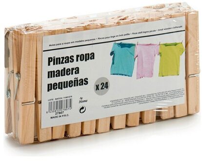 Wasknijpers Hout (24 Stuks)