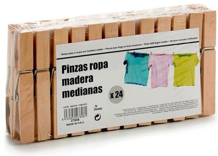 Wasknijpers Hout (24 Stuks)