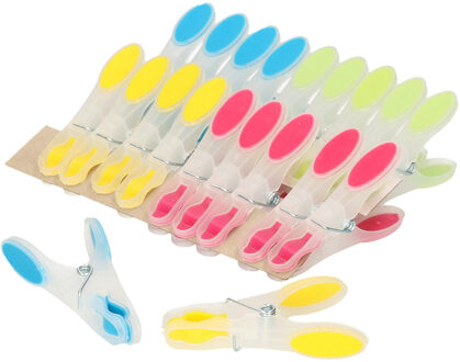 Wasknijpers soft grip - 20x - kunststof - 8 cm - wasgoed knijpers