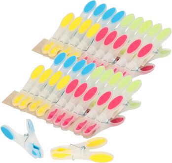 Wasknijpers soft grip - 60x - kunststof - 8 cm - wasgoed knijpers