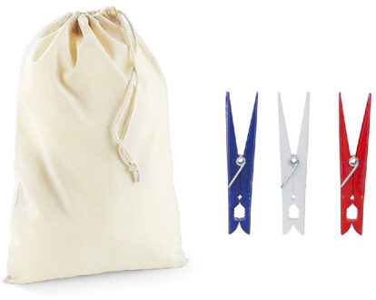 Wasknijperzakje met afsluitkoord en 24x grote wasknijpers