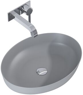 Waskom Badkamer Rika - Keramiek - Ovaal - Lichtgrijs - 52cm