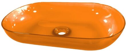 Waskom Best Design Opbouw 54x34x12 cm Resin Transparant Oranje