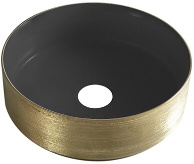 Waskom BWS Dink 36x36 Cm Rond Geborsteld Goud / Mat Zwart