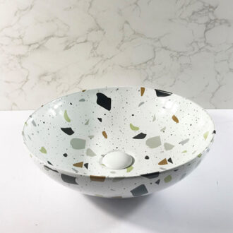 Waskom BWS Raja Rond 40x12 cm Terrazzo Meerdere kleuren