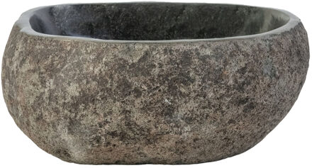 Waskom BWS Stone Rond 35x15x12 cm Riviersteen Grijs