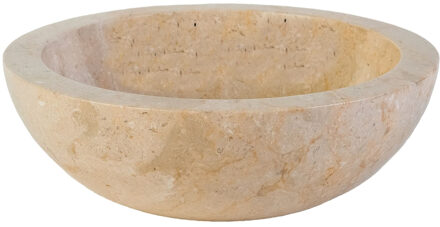 Waskom BWS Stone Rond 35x35x12 cm Gepolijst Natuursteen Creme