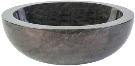 Waskom BWS Stone Rond 35x35x12 cm Gepolijst Natuursteen Zwart Marmer