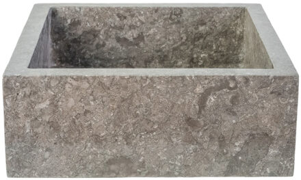 Waskom BWS Stone Vierkant 40x40x15 cm Gepolijst Natuursteen Grijs
