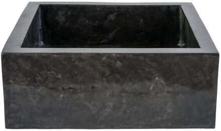 Waskom BWS Stone Vierkant 40x40x15 cm Gepolijst Natuursteen Zwart