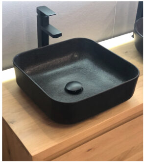 Waskom Casajoy 38x38x13cm Keramiek Nero Square Zwart