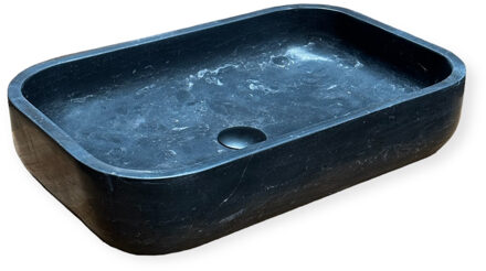 Waskom Casajoy Bold 55x36x12cm Natuursteen Rechthoek Zwart